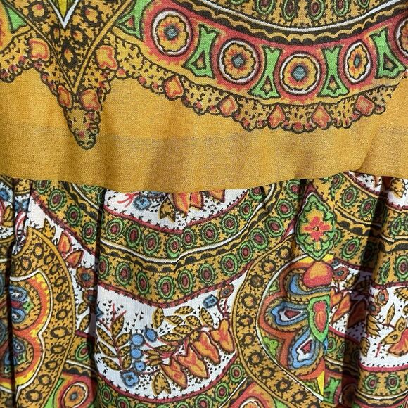Vtg 70s Boho Tunic Dress Women’s M Multicolor Paisley Print Festival Mod Chic - Picture 4 of 12
